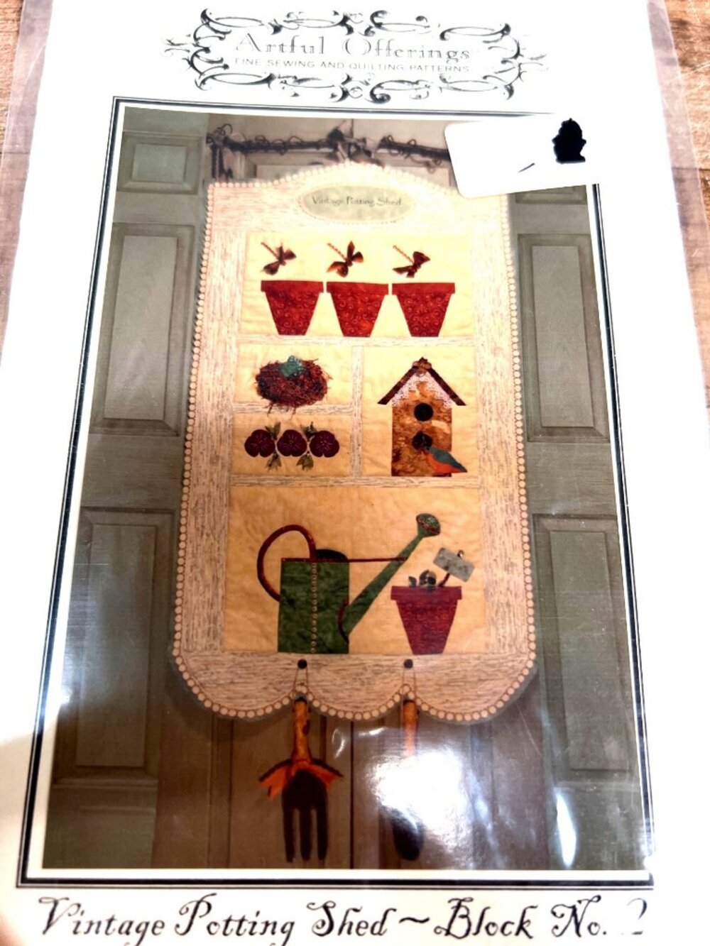 Potting Shed Block No. 2 Bird Nest & Pansies Quilt Pattern Artful Offerings